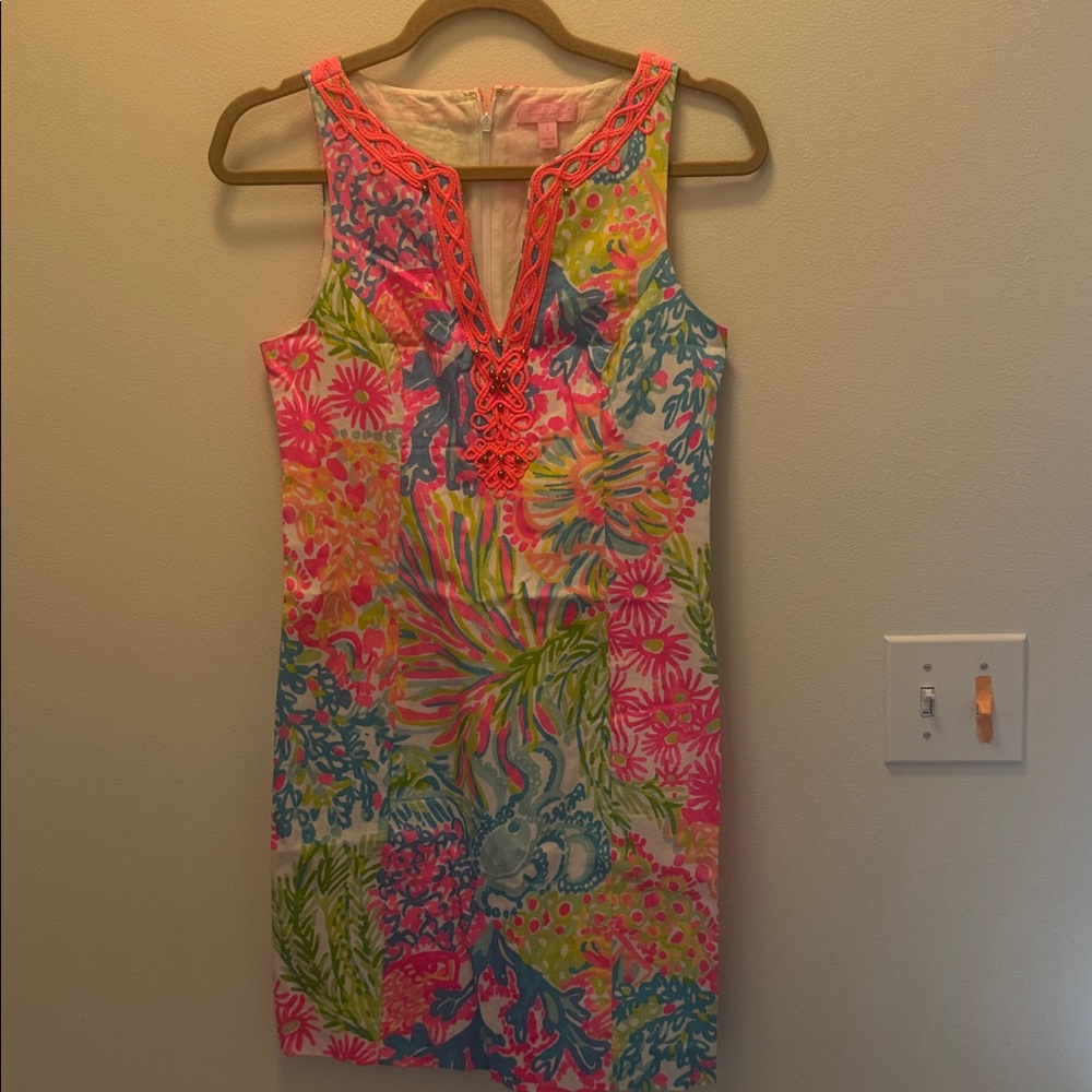 Lilly Pulitzer Vibrant Floral Mini Dress - Pink, Blue, Green